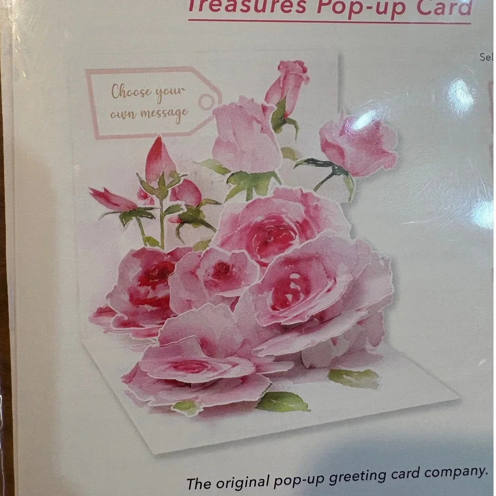 Up With Paper Pink Roses Treasures Pop Up Card Birthday Valentine's‎ Mom Mother